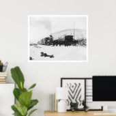 Treinen en honden Alaska 1916 Poster (Thuiskantoor)