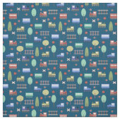 Treinen en spoorwegen stof (Swatch)