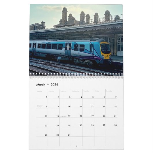 Treinen en stations kalender (Mar 2026)