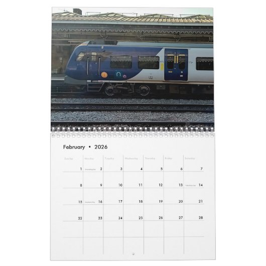 Treinen en stations kalender (Feb 2026)