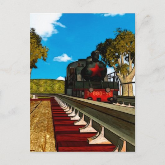 treinen geïllustreerde reeks briefkaart (Voorkant)