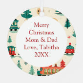  treinen gepersonaliseerde kerst metalen ornament (Achterkant)