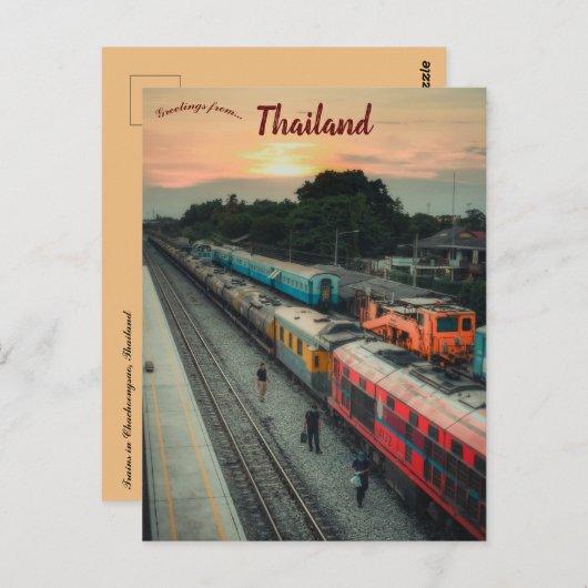 Treinen in Chachoengsao Thailand Briefkaart (Voorkant / Achterkant)