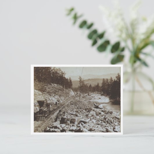 Treinen langs de Truckee Briefkaart (Staand voorkant)