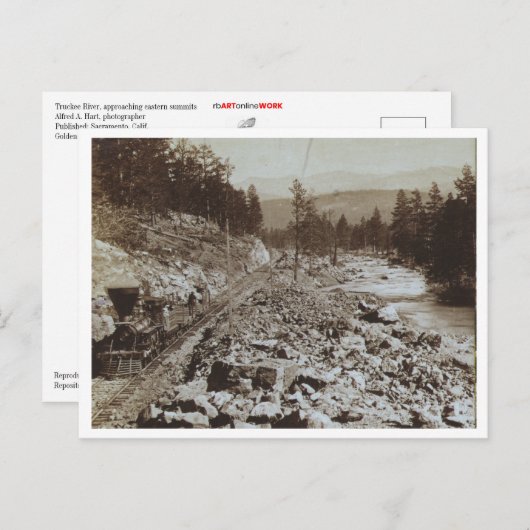 Treinen langs de Truckee Briefkaart (Voorkant / Achterkant)