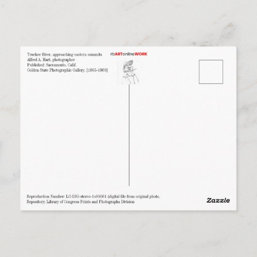 Treinen langs de Truckee Briefkaart (Achterkant)