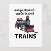 Treinen meerdere haltes maar één bestemming treine briefkaart (Voorkant)
