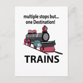 Treinen meerdere haltes maar één bestemming treine briefkaart