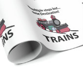 Treinen meerdere haltes maar één bestemming treine cadeaupapier (Rol Hoek)