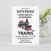 Treinen meerdere haltes maar één bestemming treine kaart (Staand voorkant)