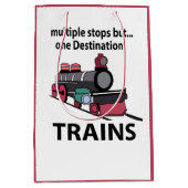 Treinen meerdere haltes maar één bestemming treine medium cadeauzakje (Voorkant)