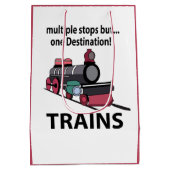 Treinen meerdere haltes maar één bestemming treine medium cadeauzakje (Achterkant)
