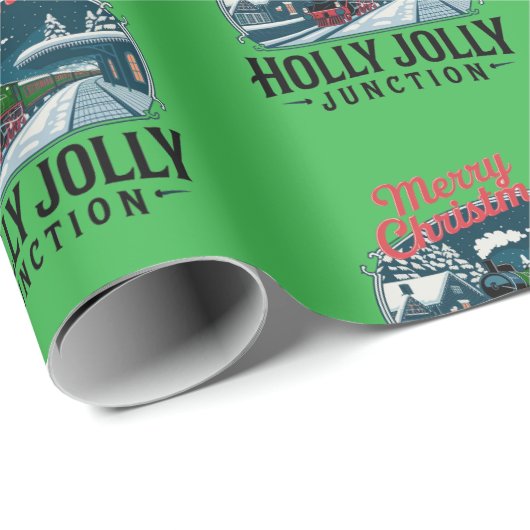  treinen met kerst cadeaupapier (Rol Hoek)