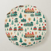  treinen met kerst rond kussen (Achterkant)