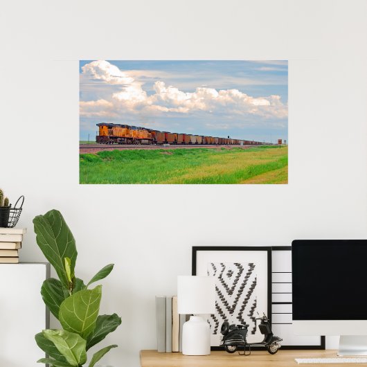 treinen met veel auto's poster (Thuiskantoor)