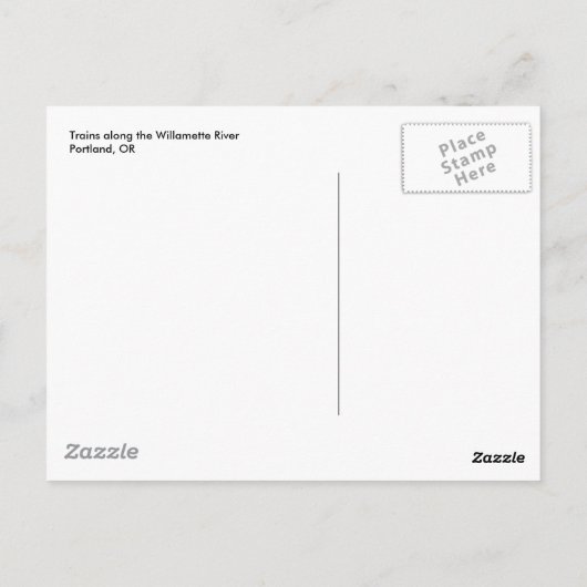 Treinen op de Willamette Briefkaart (Achterkant)