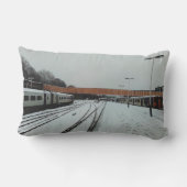 Treinen, op het station buitenkussen (Achterkant)