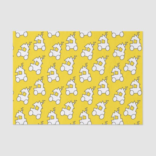 Treinen op Yellow Tissuepapier (Voorkant)