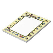 Treinen, pennen en automobielboys, gemonogd nr. notitieblok (Linkerzijde)