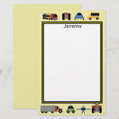 Treinen, platen en profielen, van automobielen briefpapier (Voorkant / Achterkant)