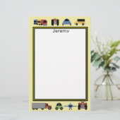 Treinen, platen en profielen, van automobielen briefpapier (Staand voorkant)