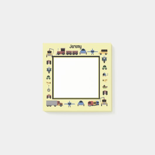 Treinen, platen en profielen, van automobielen post-it® notes (Voorkant)