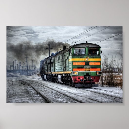 Treinen Russische dieselmotor Poster (Voorkant)