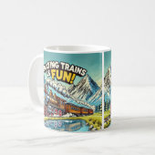 Treinen spelen is een leuke  stoommachine koffiemok (Voorkant links)