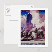 treinen van de centrale spoorweg van New York Briefkaart (Voorkant / Achterkant)