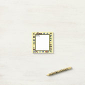 Treinen, vlaktes en auto's jongens met monogram post-it® notes (Op bureau)