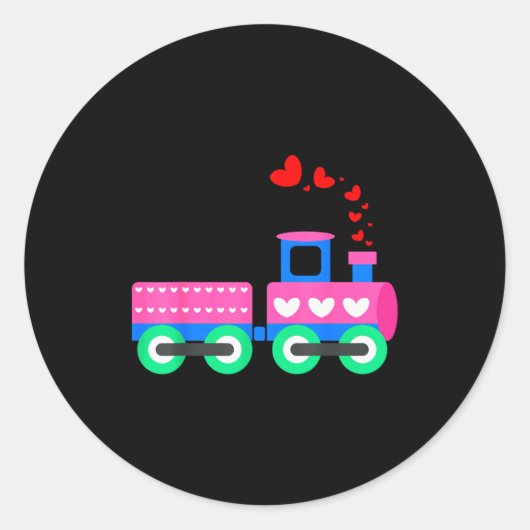 Treinen Vol Liefde Trein Valentijnsdag - Treinoper Ronde Sticker (Voorkant)