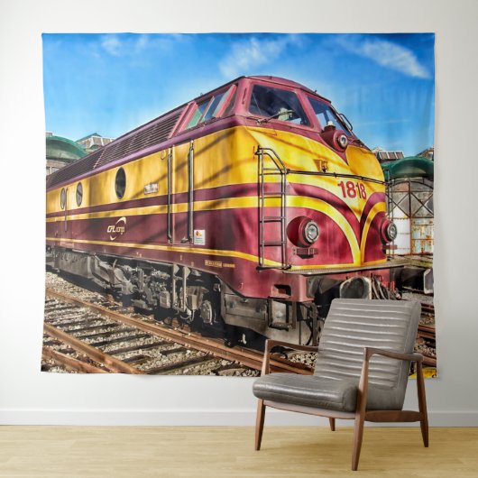  treinen voor de locomotief wandkleed (In Situ (horizontaal))