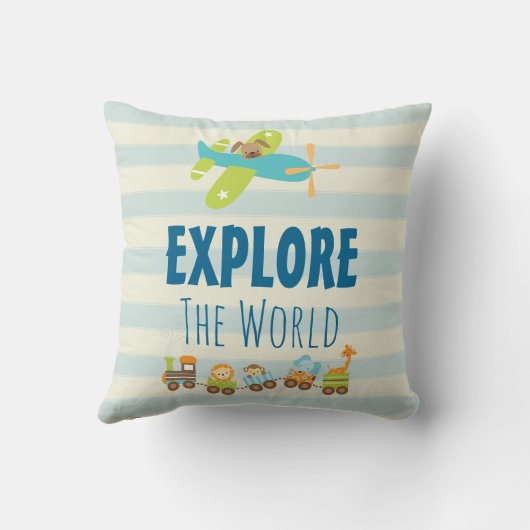 Treinen voor Speelgoed en vliegtuigen ontdekken de Kussen (Achterkant)