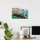 Treinexpedition naar Oude Ruïnes Poster (Thuiskantoor)