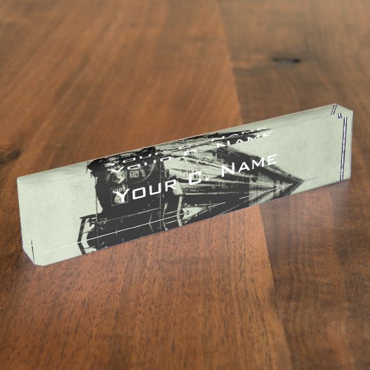  treinfoto in beweging met vervagen naambordje (Zijkant)