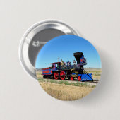 Treinfoto van de locomotiefstoommotor ronde button 5,7 cm (Voorkant /achterkant)