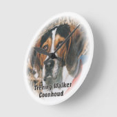 Treing Walker Coonhound Dog Clock Ronde Klok (Hoek)