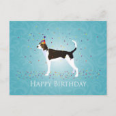 Treing Walker Coonhound Happy Birthday Design Briefkaart (Voorkant)
