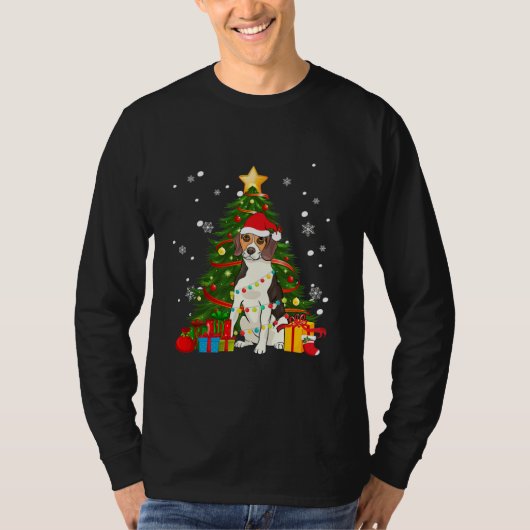 Treing Walker Coonhound kerstboom T-shirt (Voorkant)