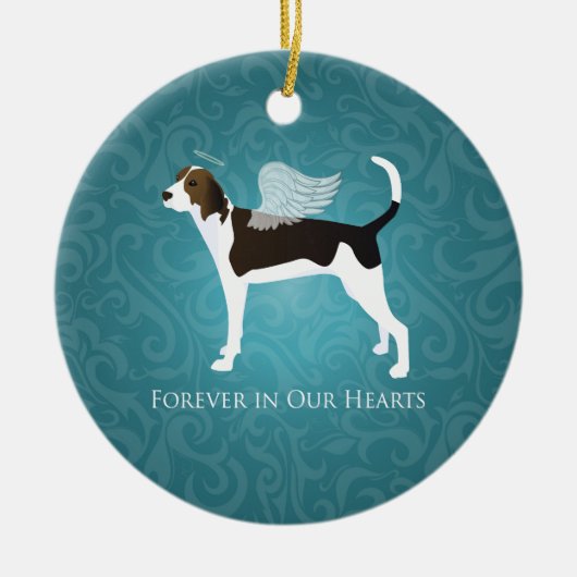 Treing Walker Coonhound Pet Memorial Angel Dog Keramisch Ornament (Voorkant)
