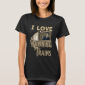 Treingeleider Retro I Love Runtrains T-shirt (Voorkant)