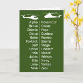 Treinhelikopter piloot — Chopper-fonetisch alfabet Kaart (Gele Bloem)