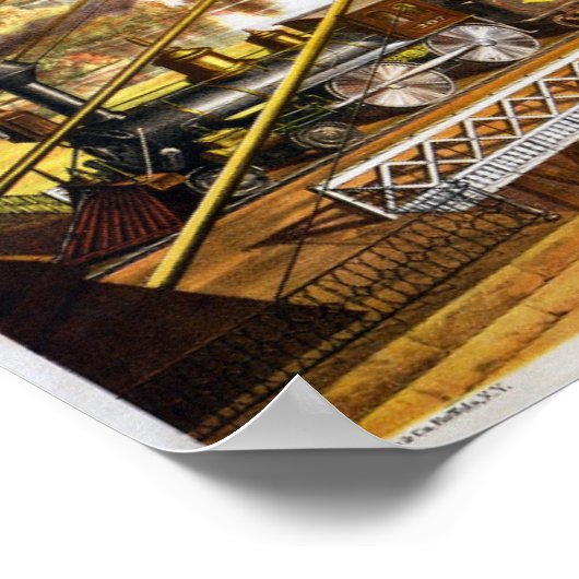  treinillustratie poster (Hoek)