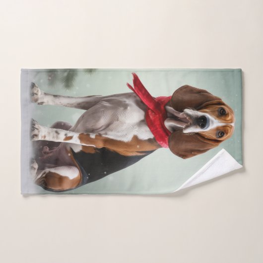 Treining Walker Coonhound Hond in Sneeuw Kerstmis Bad Handdoek (Handdoek)