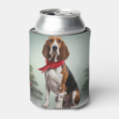 Treining Walker Coonhound Hond in Sneeuw Kerstmis Blikjeskoeler (Blikje Voorkant)