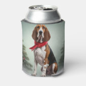 Treining Walker Coonhound Hond in Sneeuw Kerstmis Blikjeskoeler (Blikje Achterkant)