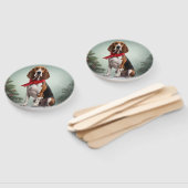 Treining Walker Coonhound Hond in Sneeuw Kerstmis Handwaaier (Niet-gemonteerd)