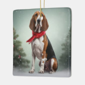 Treining Walker Coonhound Hond in Sneeuw Kerstmis Keramisch Ornament (Links)