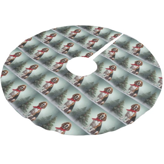 Treining Walker Coonhound Hond in Sneeuw Kerstmis Kerstboom Rok (Gekanteld)