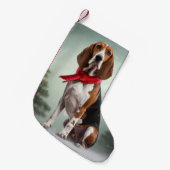 Treining Walker Coonhound Hond in Sneeuw Kerstmis Kleine Kerstsok (Voorkant (Hangend))